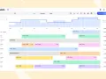 Visualisation du calendrier d'un projet avec les heures de travail planifiées pour chaque membre de l'équipe.