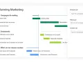 Planning Marketing : un gantt projet affiche les campagnes d'e-mailing, événements et réseaux sociaux.