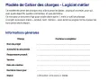 Modèle de cahier des charges pour un logiciel métier. Ce document sert de guide pour définir les objectifs, contraintes et périmètre d'un projet.