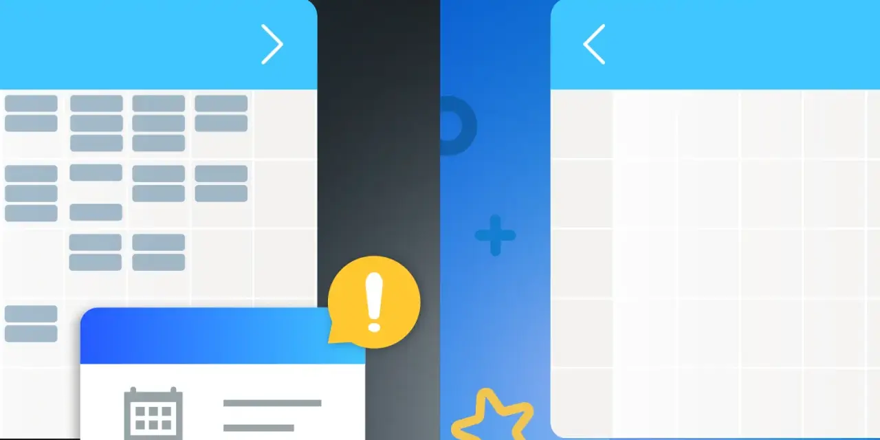 Deux interfaces de calendrier, symbolisant des outils de communication visuels. Une notification d'alerte est visible.
