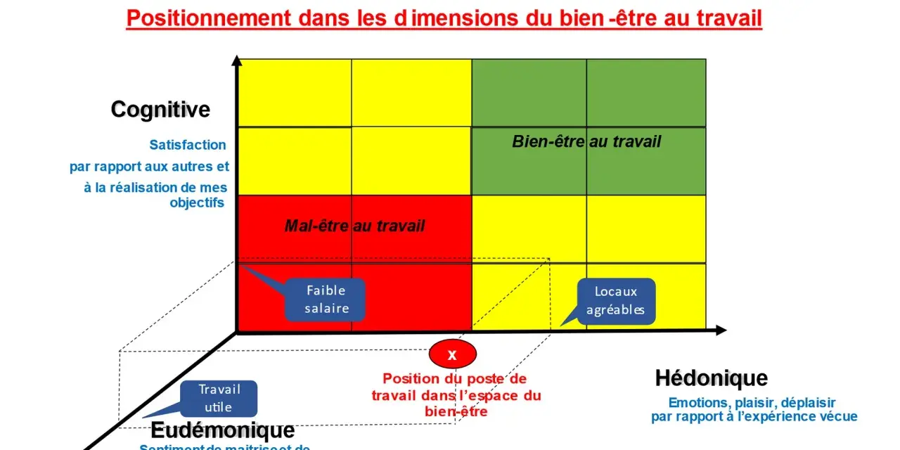 Matrice 3D du bien-être au travail : satisfaction cognitive, eudémonique et hédonique. La solidarité au travail est essentielle pour passer du mal-être au bien-être.