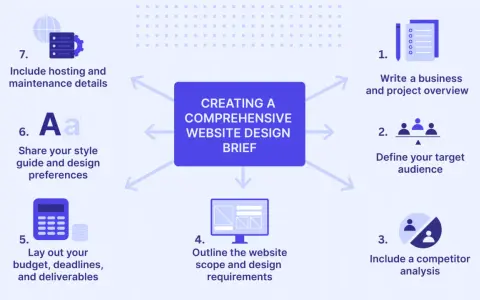 Exemple de brief de communication pour la création d'un site web : aperçu, audience, concurrence, budget, style, hébergement.