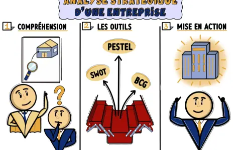 Analyse stratégique d'une entreprise : compréhension, outils (SWOT, PESTEL, BCG) et mise en action. Un diagnostic stratégique externe est essentiel.