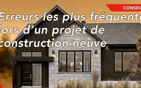 Conseils pour éviter les erreurs fréquentes lors d'un projet de construction neuve. Une maison moderne aux finitions soignées.