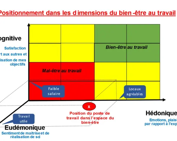 Matrice 3D du bien-être au travail : satisfaction cognitive, eudémonique et hédonique. La solidarité au travail est essentielle pour passer du mal-être au bien-être.