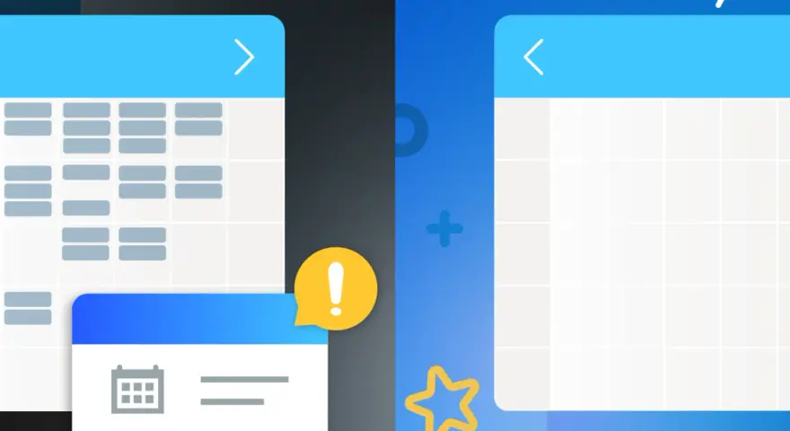 Deux interfaces de calendrier, symbolisant des outils de communication visuels. Une notification d'alerte est visible.